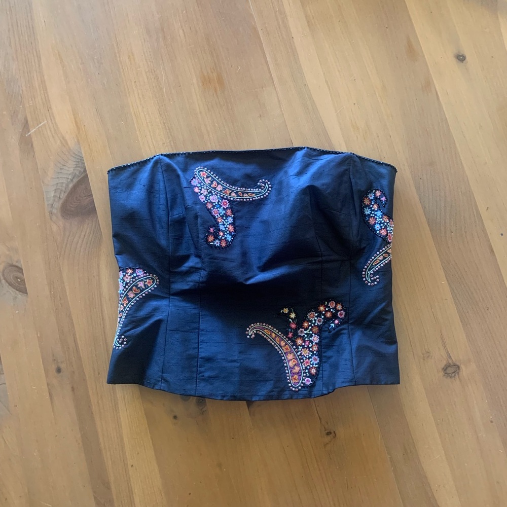Ann Taylor Beaded, Embroidered Tube Top